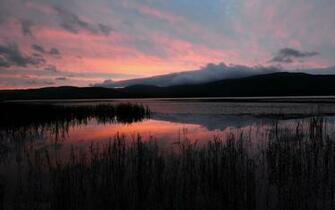 Mountain Lake Night Sunset Wallpaper