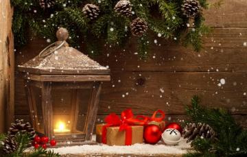 Wallpaper Snow Decoration Balls New Year Christmas Lantern