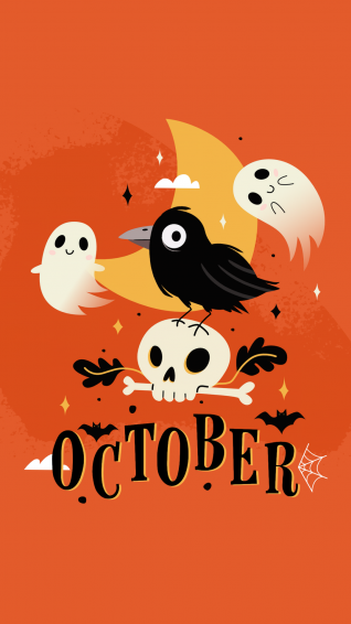 Cute Halloween Background For iPhone Wallpaper