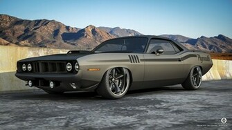 Plymouth Barracuda Car Gray Mountain