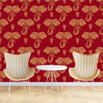 Traditional Wallpaper Dds471 Red And Wine Decor
