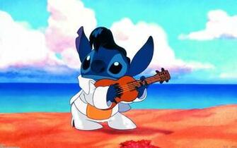 Disney Lilo Stitch Guitar Cartoons Wallpaper