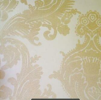 Wallcoverings Wallpaper Walls Flock Velvet Beige And