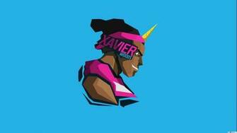 Professional Wrestler Xavier Woods Minimalist Blue Wallpaper