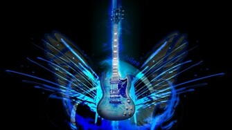 Cool Guitar Background Blue Electric By