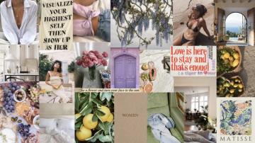 July Mood Boards Aesthetic Desktop Wallpaper