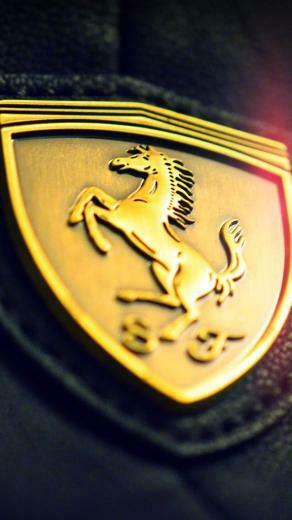 Golden Ferrari Logo Mobile Wallpaper Phone Background