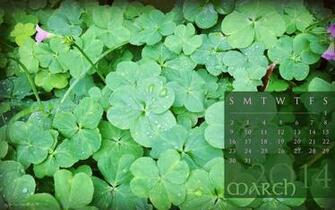 March Computer Desktop Calendar Clover Collection