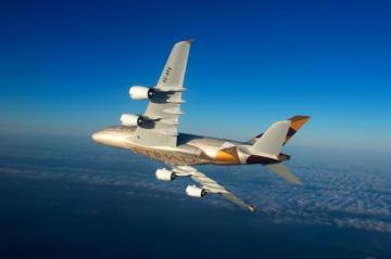 Etihad Airbus A380 While Rolling Maneuver Aircraft Wallpaper