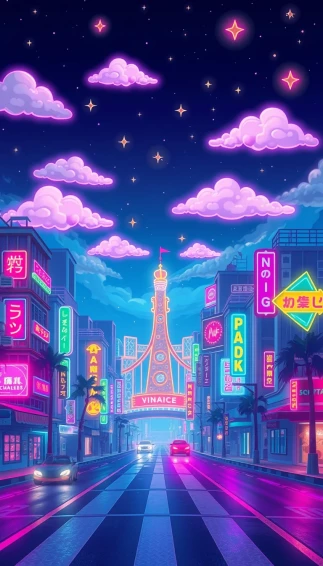 Aesthetic Cute Neon Wallpaper