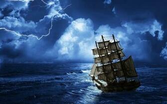 Ghost Ship Sea Wallpaper