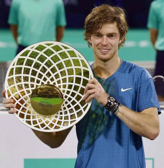 Andrey Rublev With Championship Trophy Wallpaper