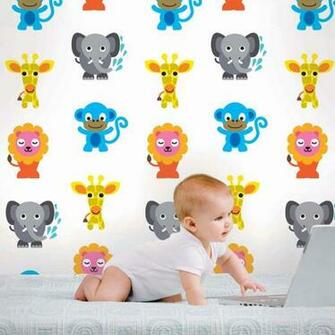 Wallcandy Arts French Bull Jungle Party Wallpaper Available At
