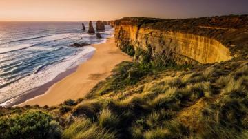 The Twelve Apostles Limestone Stacks At Sunset Port Campbell
