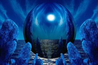 Blue 3d Ball Sea Light Wallpaper
