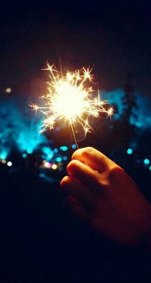 Happy New Year Fireworks Hand iPhone Plus HD Wallpaper