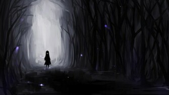 Dark Anime Forest Wallpaper