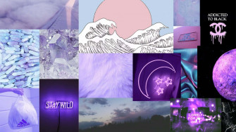 Purple Aesthetic Collage Wallpaper