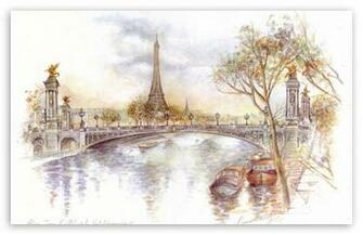 Paris Drawing HD Wallpaper For Standard Fullscreen Uxga Xga Svga