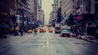 New York City Usa Street Taxi Wallpaper