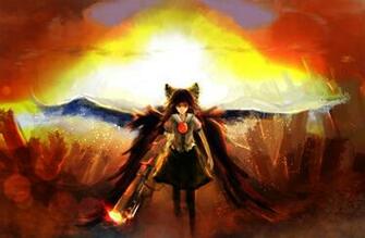 Wings Touhou Dress Leaves Phone Twintails Shameimaru Aya