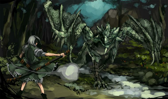Touhou Monster Hunter Konpaku Youmu Shimadoriru Rathian Desktop
