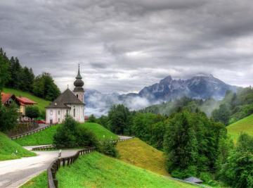 Germany Scenery Temple Mountains Road Seiden Trees Nature
