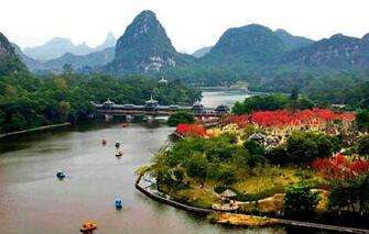 Wallpaper Bridge The City Park River China Mountains Of