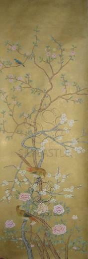 Chinoiserie Handpainted Silk Wallpaper And Mural