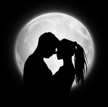 Couple Silhouettes Moon Love Wallpaper Cool