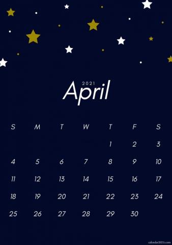 iPhone April Calendar Wallpaper