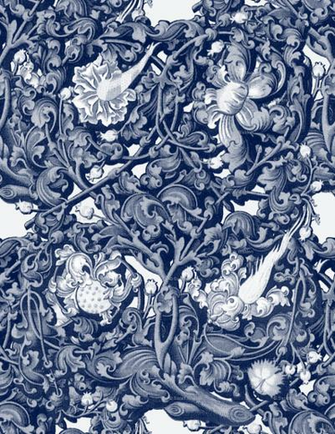 Damask Gold Black Wallpaper Floral
