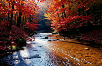 Autumn Stream Wallpaper