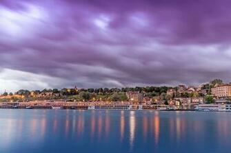 Waterfront Night City Wallpaper Io