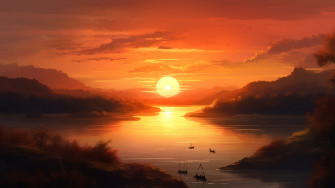 Warm And Beautiful Sunset Wallpaper
