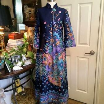 1970s Vintage Caftan Robe David Brown