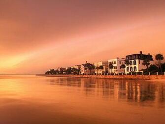 The Battery In Historical Charleston South Carolina At Sunrise