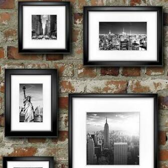 Rustic Red White Black New York In Frames Brick