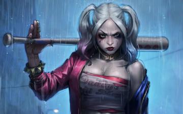 Wallpaper Anime Blue Dc Comics Harley Quinn Suicide Squad