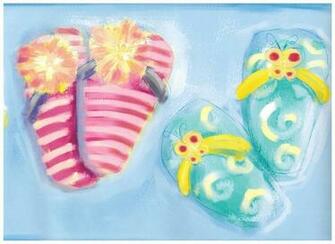 Blue Kids Flip Flops Wallpaper Border Clearance Interiorplace
