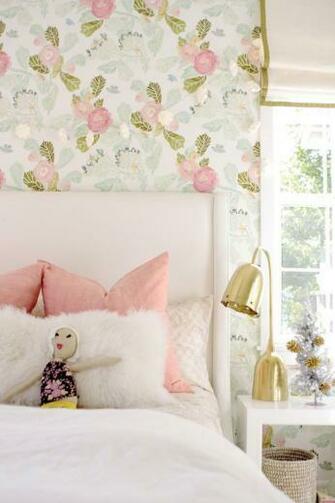 Becki Watercolor Peony Wallpaper Interior Design