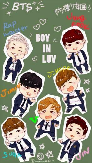 Group Of Bts Fanart Wallpaper For iPhone Ha So Cute