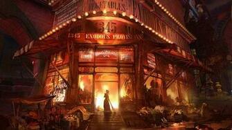 Market Fire Concept Art Bioshock Infinite Columbia Wallpaper