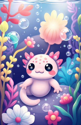 Kawaii Axolotl Wallpaper