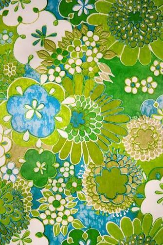Turquoise Floral Wallpaper