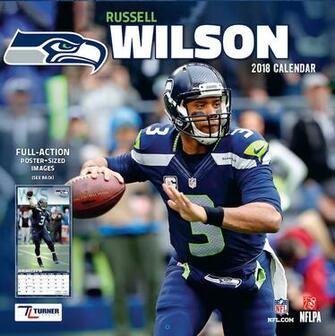 Seattle Seahawks Russell Wilson Nfl Wall Calendar