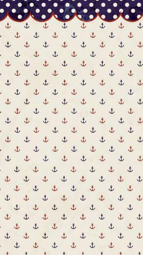 Navy Anchors Blue Marine Pattern iPhone Wallpaper Ipod