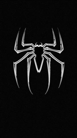 Black White Spiderman Logo Wallpaper iPhone 3d