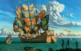 Wallpaper Sea Ship Vladimir Kush Departure Of The Winged