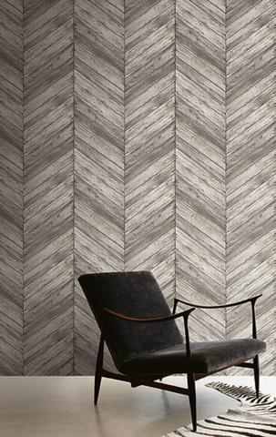 Pelican Prints Chevron Wood Wallpaper